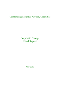 Corporate Groups Final Report - Corporations and Markets Advisory