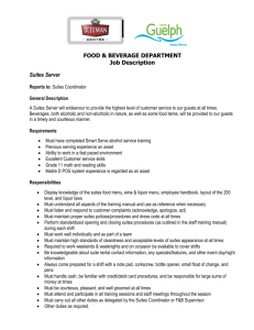 Food and Beverage Job descriptions