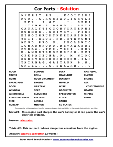 Car Parts - Solution - Word Search Puzzles