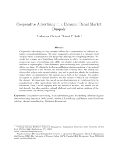 Cooperative Advertising in a Dynamic Retail Market Duopoly