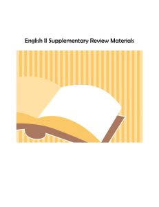 English II Supplementary Review Materials