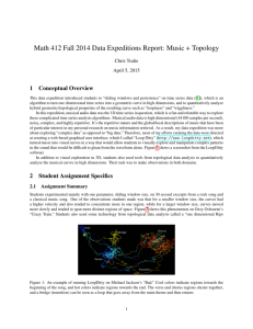 Math 412 Fall 2014 Data Expeditions Report: Music + Topology