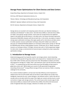 Storage Power Optimizations for Client Devices and Data