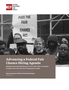 Advancing a Federal Fair Chance Hiring Agenda