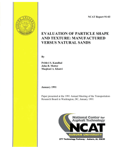 evaluation of particle shape and texture: manufactured versus