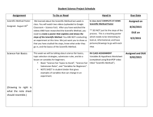 Student Science Project Schedule Assignment To Do or Read Hand