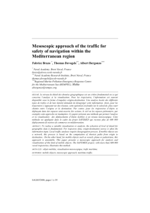 Mesoscopic approach of the traffic for safety of navigation within the