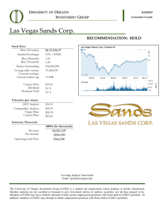 Las Vegas Sands Corp. - University of Oregon Investment Group