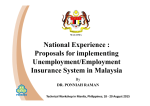 National Experience : Proposals for implementing Unemployment