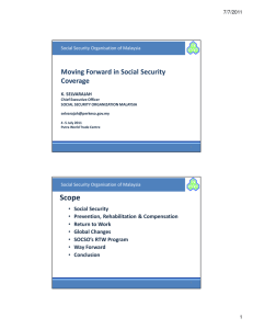 Moving Forward in Social Security Coverage
