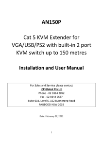 AN150P Cat 5 KVM Extender for VGA/USB/PS2 with built