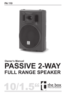 Owner's manual • the box pro speaker • PA 110