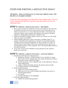 steps for writing a reflective essay