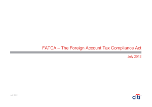 FATCA – The Foreign Account Tax Compliance Act