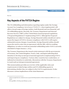 Key Aspects of the FATCA Regime