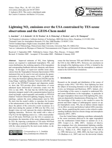 Lightning NOx emissions over the USA constrained by TES ozone