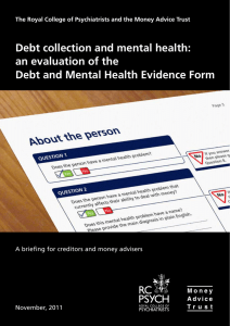 an evaluation of the Debt and Mental Health Evidence Form