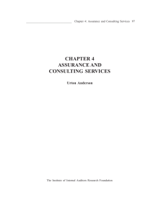 Chapter 4: Assurance and Consulting Services - IIA Global