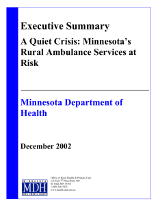 A Quiet Crisis: Minnesota's Rural Ambulance Services at Risk