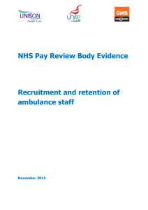 Recruitment and retention of ambulance staff PRB