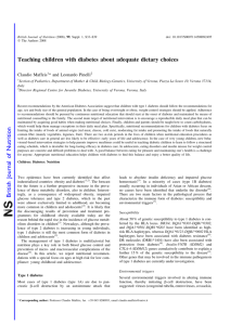 Teaching children with diabetes about adequate dietary choices