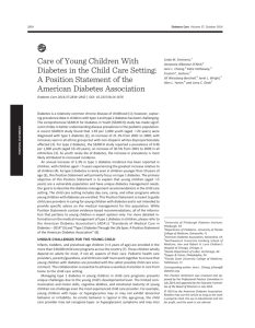 Care of Young Children With Diabetes in the Child Care Setting: A