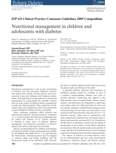 Nutritional management in children and adolescents with diabetes