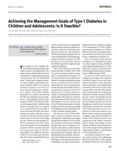 achieving the management goals of type 1 diabetes in children and