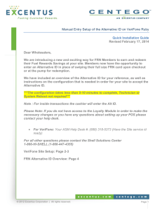 Manual Entry Setup of the Alternative ID on VeriFone