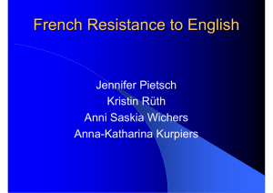 French Resistance to English - Uni