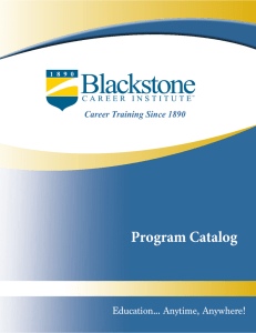 Program Catalog - Blackstone Career Institute