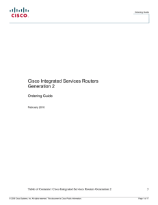 Cisco Integrated Services Routers Generation 2