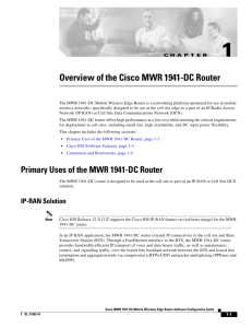 Overview of the Cisco MWR 1941-DC Router