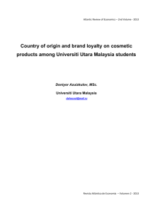 Country of origin and brand loyalty on cosmetic products among