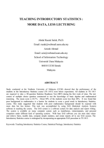 teaching introductory statistics : more data, less lecturing