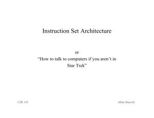 Instruction Set Architecture