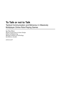 To Talk or not to Talk