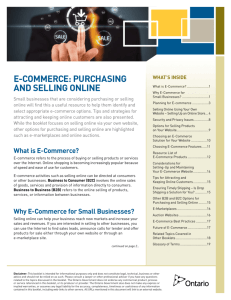E-Commerce: Purchasing and Selling Online