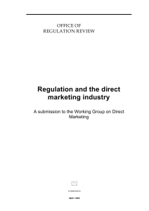 Regulation and the direct marketing industry