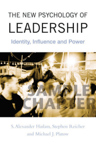 The New Psychology of Leadership: Identity