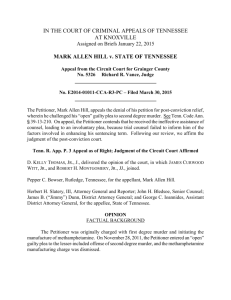 MARK ALLEN HILL v. STATE OF TENNESSEE
