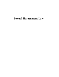 Sexual Harassment Law - Carolina Academic Press