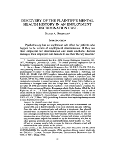 discovery of the plaintiff's mental health history in an employment