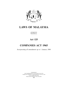 Malaysia Companies Act 1965