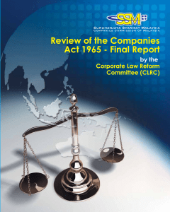 Review of the Companies Act 1965 - Final Report