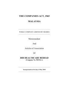 the companies act, 1965 malaysia