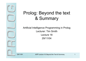 Prolog: Beyond the text & Summary