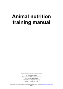 Animal nutrition training manual