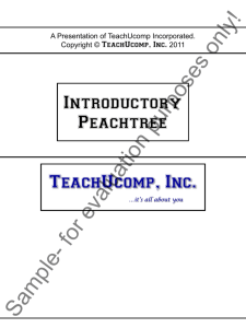 Peachtree- Introductory