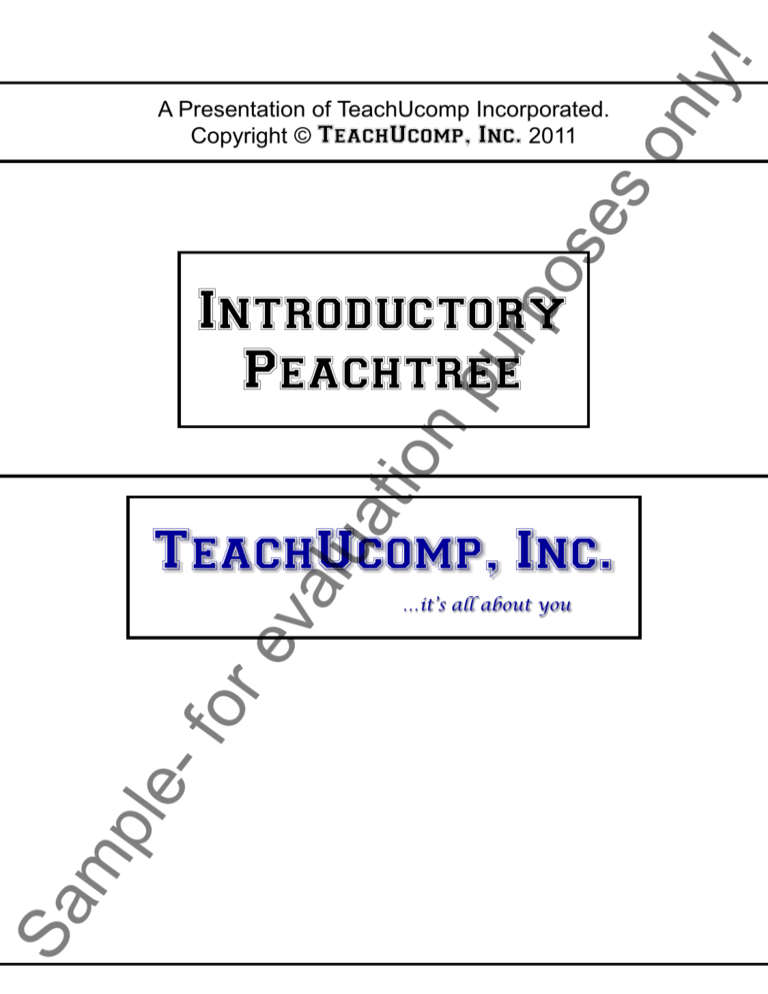 peachtree accounting tutorial pdf
